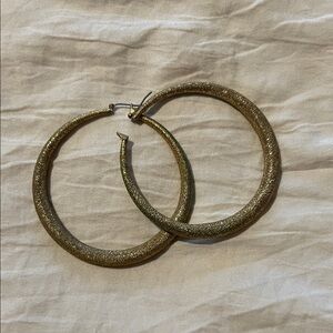 Textured Gold Hoop Earrings